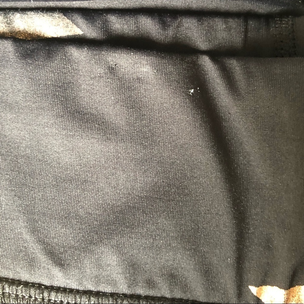 Terez Black Gold Star Foil Printed Tall Band Leggings Sz M - Picture 12 of 13
